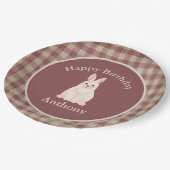 Verjaardag naam Waterverf Bunny Rabbit Papieren Bordje (Gekanteld)