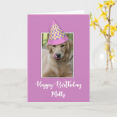 Verjaardag naar Meisje Hondenhumor Grappig Pet op  Kaart (Gele Bloem)