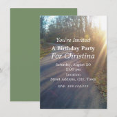 Verjaardag Natuur Pad door Bossen Shining Sun Ray Kaart (Voorkant / Achterkant)