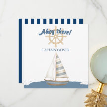 Verjaardag Nautical Kids | Marineblauw & Witte boo