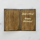 Verjaardag nautisch anker kaart (Binnen)