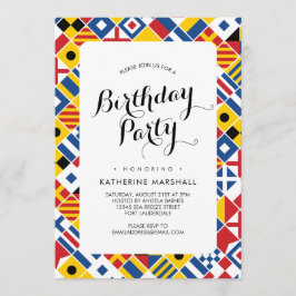 Verjaardag nautisch signaalvlagpatroon kaart