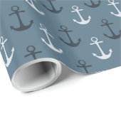 Verjaardag nautische ankers strand cadeaupapier (Rol Hoek)