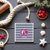 Verjaardag nautische foto servetten roze