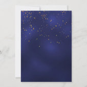 Verjaardag navy blauw goud confetti luxe kaart (Achterkant)