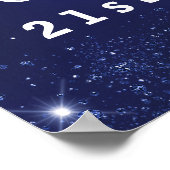 Verjaardag navy blauwe gouden ballonnen welkom poster (Hoek)