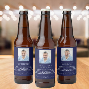 Verjaardag navy blue foto leuke weetjes bio mannen bier etiket