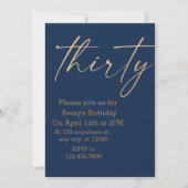 Verjaardag Navy en Goud Kaart (Voorkant)