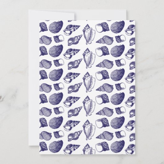 Verjaardag Navy Party Shells Ocean Beach Zee Kaart (Achterkant)