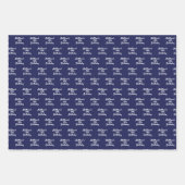 Verjaardag navyblauw witte naam script minimaal inpakpapier vel (Voorkant 2)