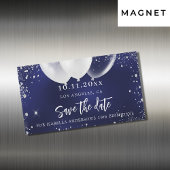 verjaardag navyblauw witte save the date magneet