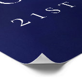 Verjaardag navyblauwe witte ballonnen welkom poster (Hoek)