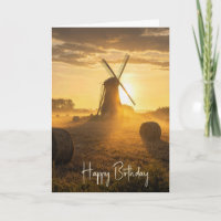 Verjaardag Nederlandse windmolen in een ochtendhoo