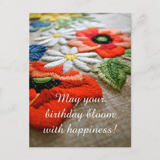 Verjaardag Needle Art Briefkaart (Voorkant)
