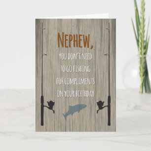 Verjaardag neef, Gevist voor complimenten Kaart