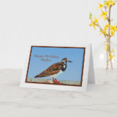Verjaardag, neef, Ruddy Turnstone Bird Kaart (Gele Bloem)