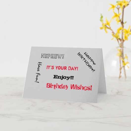 Verjaardag, neef, woorden voor een vader. kaart (Gele Bloem)