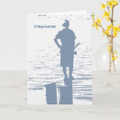 Verjaardag, neefje, jongen die van de stronk aan h kaart (Gele Bloem)