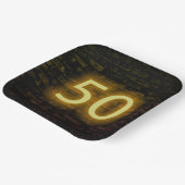 Verjaardag Neon 50 Bord op Bakstenen Muur (Gebogen)