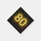 Verjaardag Neon 80 Bord op Bakstenen Muur Servet (Hoek)