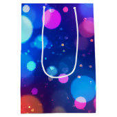 Verjaardag Neon Bokeh Lichten Abstract Medium Cadeauzakje (Achterkant)