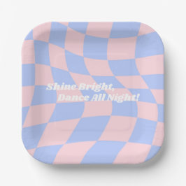 Verjaardag Neon Groovy Disco Papieren Bordje