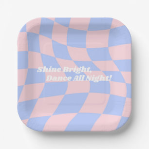 Verjaardag Neon Groovy Disco Papieren Bordje