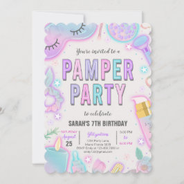 Verjaardag Neon Pamper Spa Party Kaart