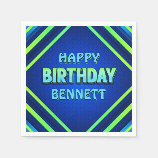 Verjaardag Neon Servet (Voorkant)