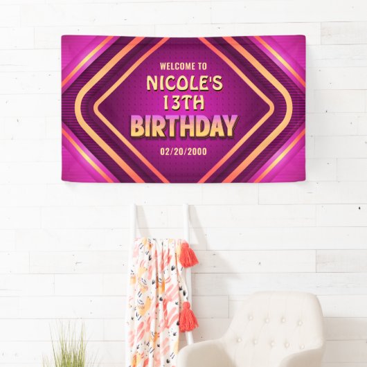 Verjaardag Neon Spandoek (Insitu)