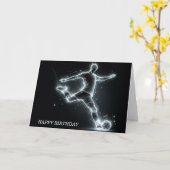 Verjaardag Neon Voetballer Kaart (Gele Bloem)