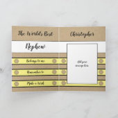 Verjaardag Nephew beste dag ooit geel rustiek Kaart (Binnen)