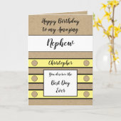 Verjaardag Nephew beste dag ooit geel rustiek Kaart (Gele Bloem)
