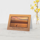 Verjaardag, nichtje, Ocean Uitzicht bij zonsonderg Kaart (Gele Bloem)