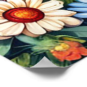 Verjaardag nijlpaard met taart en ballonnen poster (Hoek)