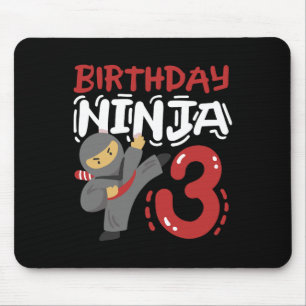 Verjaardag Ninja 3 jaar oud Karate Kinder 3e verja Muismat