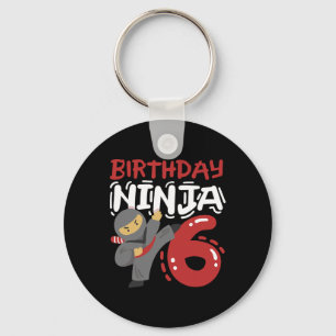 Verjaardag Ninja 6 jaar oud Karate Kinder 6e verja Sleutelhanger