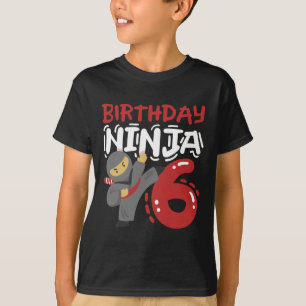 Verjaardag Ninja 6 jaar oud Karate Kinder 6e verja T-shirt