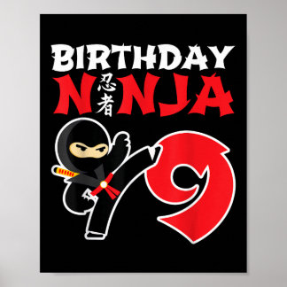 Verjaardag Ninja - 9 jaar oude Ninja Party - Verja Poster