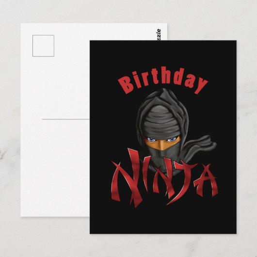 Verjaardag Ninja Briefkaart (Voorkant / Achterkant)
