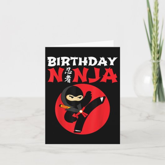 Verjaardag Ninja - Kinder Ninja Verjaardagsfeest - Kaart (Voorkant)