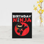 Verjaardag Ninja - Kinder Ninja Verjaardagsfeest - Kaart (Gele Bloem)