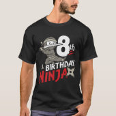 Verjaardag Ninja Shirt 8 Jaar Oud Ninja Verjaardag (Voorkant)