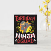 Verjaardag Ninja Squad Karate Meisjes Jongens Kind Kaart (Gele Bloem)