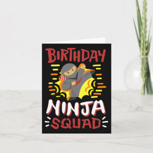 Verjaardag Ninja Squad Karate Meisjes Jongens Kind Kaart