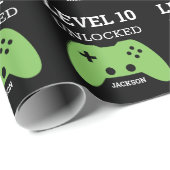 Verjaardag Niveau Omhoog Gamer Videospel Gepersona Cadeaupapier (Rol Hoek)