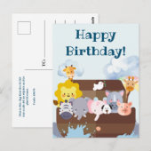 Verjaardag Noah's Ark Briefkaart (Voorkant / Achterkant)