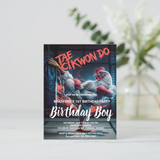 Verjaardag Nodig Dynamic Kick: De vechtsporter Briefkaart (Staand voorkant)