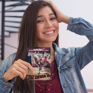 Verjaardag nodigen eigenzinnige kip dansen briefkaart