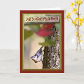 Verjaardag - Nuthatch Wenskaart Kaart (Gele Bloem)